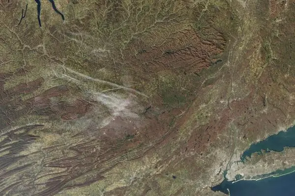 Satellite image from NASA's Earth Observatory.
